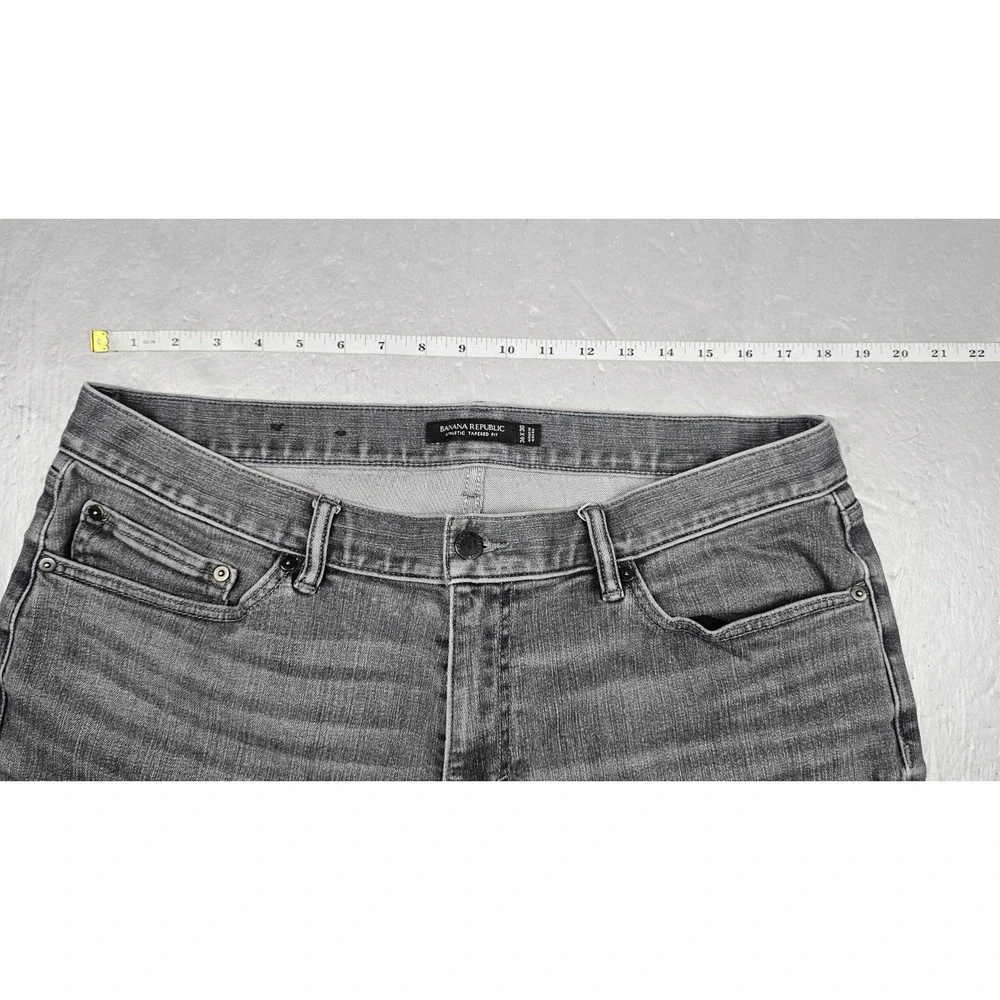 Banana Republic Jeans Mens 36x29‎ Gray Athletic Tapered Fit Denim Stretch Pants